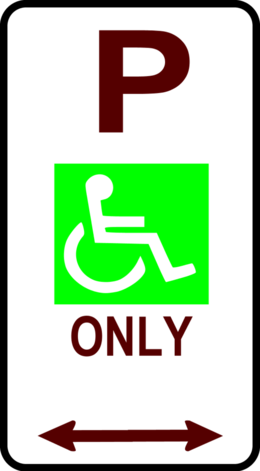 Disabled Parking Permit Clipart - Disabled Parking Sign (260x471), Png Download