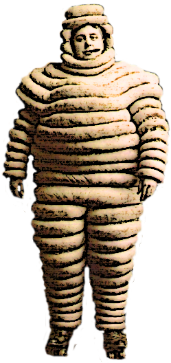 100% F Bkgrd Lasso Vintage Michelin Man - Illustration (391x614), Png Download