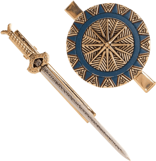 Wonder Woman Sword And Shield Hair Clip Set - Wonder Woman Sword And Shield (555x555), Png Download