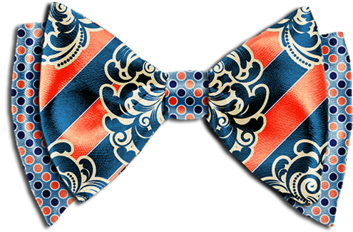 Be The First To Review U201cdesign Your Own Custom - Blue And Coral Bow Tie (500x333), Png Download