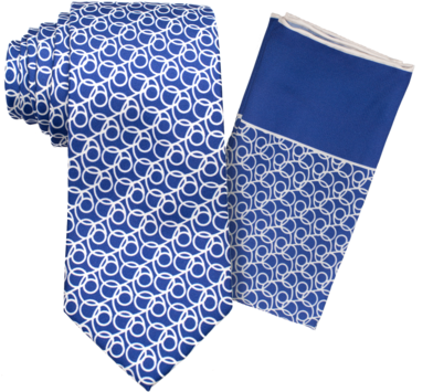 Image Of Looped Blue Tie And Looped Blue Pocket Square - Pattern (480x480), Png Download