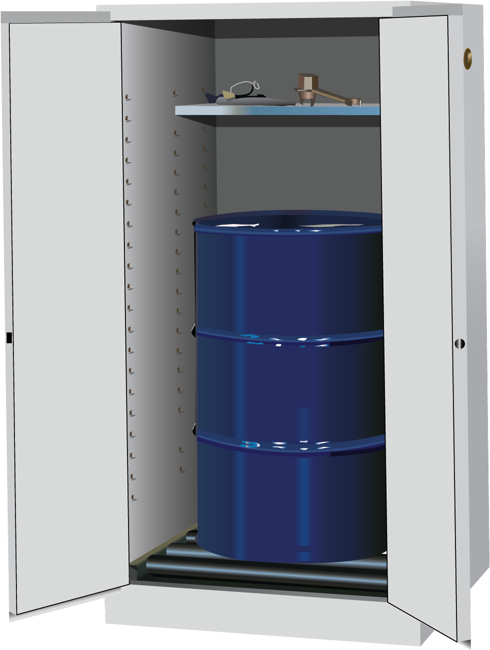Sure-grip® Ex Vertical Drum Safety Cabinet And Drum - Wardrobe (1240x1557), Png Download