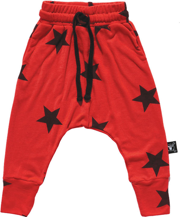 Nununu Baggy Pants - Kids Boys Clothing Elastic Baggy Bottoms Star Printed (960x720), Png Download