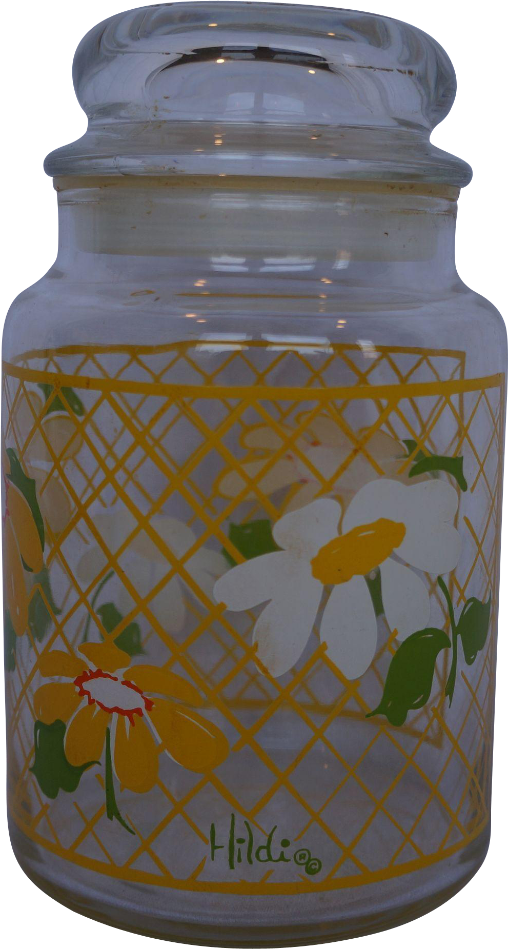Hildi Daisies Glass Canister Apothecary Jar Anchor - Glass (1850x1850), Png Download