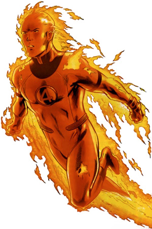 Human Torch Png Free Download - Human Torch Fantastic Four Comic (500x752), Png Download
