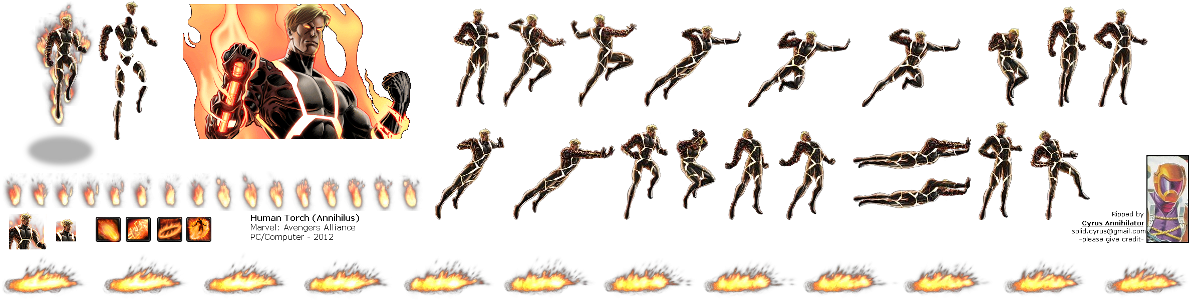 Click For Full Sized Image Human Torch - Marvel Avengers Alliance Human Torch Annihilus (2380x600), Png Download