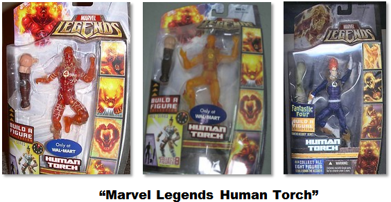 Variances In Marvel Legends Human Torch - Marvel Legends (584x299), Png Download