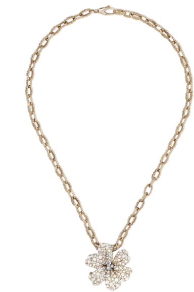 Flora Necklace In 18kt White Gold, Diamonds, Mother - Circle Pendant White Gold (600x600), Png Download