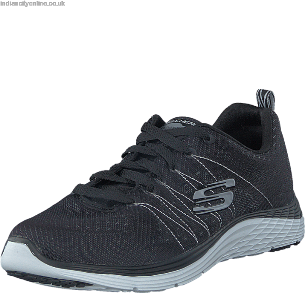 Women's Skechers Valeris 12224 Bkw - Vans Black Sport (600x750), Png Download
