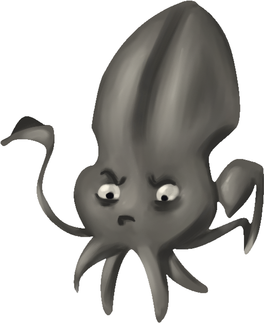 Forgetful Squid - Cartoon (781x749), Png Download
