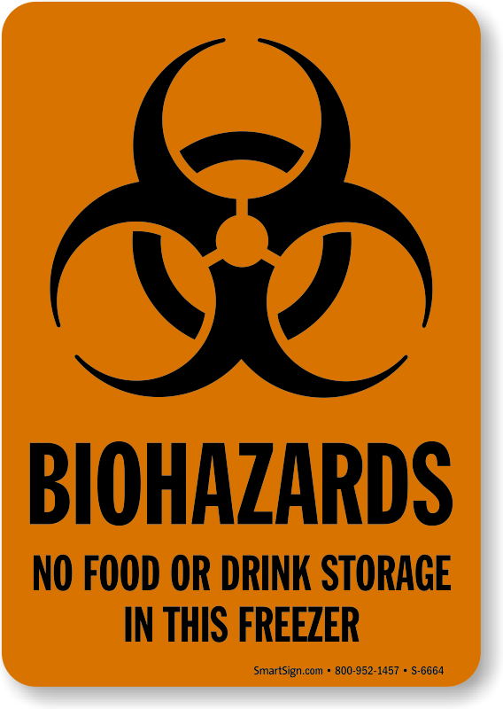 No Food Storage In This Freezer Biohazards Sign - Biohazard Lab Personnel Only (568x800), Png Download