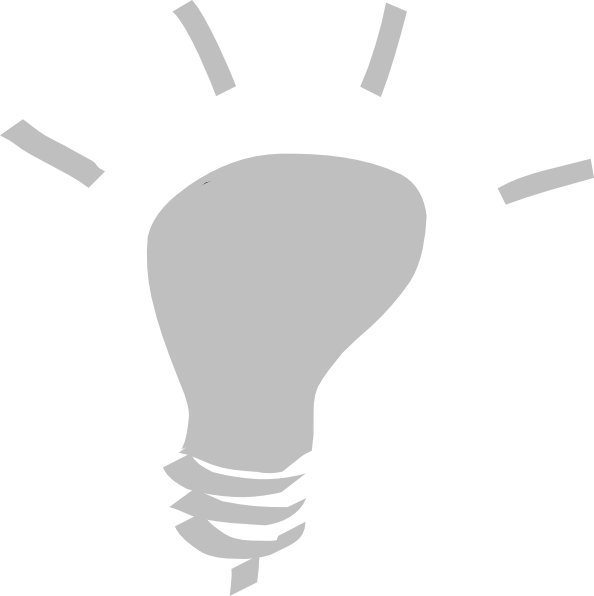 Bulb - Lightbulb Clipart Grey (594x596), Png Download