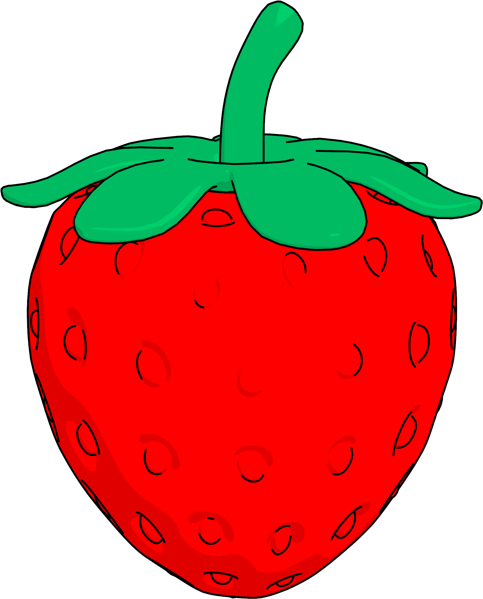 Line Strawberry Clipart Png - Portable Network Graphics (1725x2132), Png Download