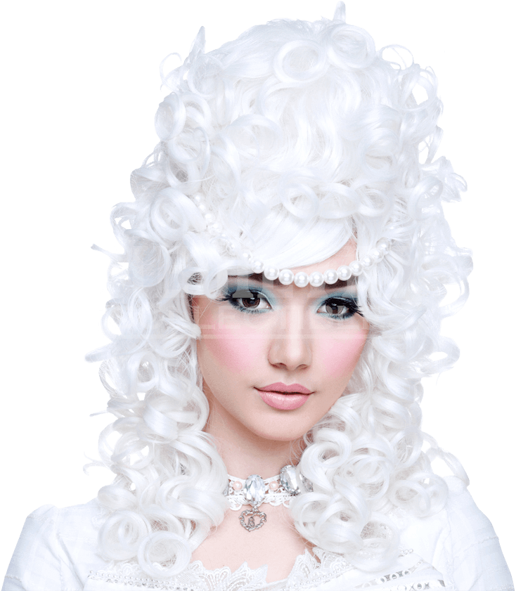 Marie Antoinette White Wig (850x850), Png Download