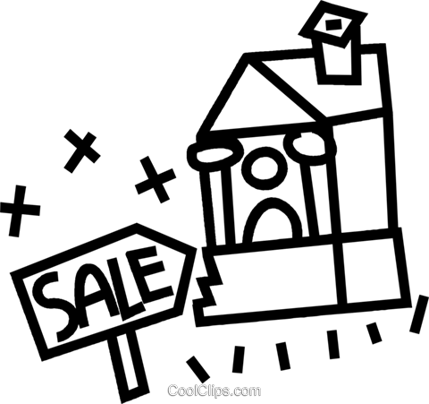 House For Sale Royalty Free Vector Clip Art Illustration (480x451), Png Download