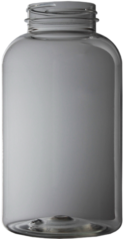 750 Cc Clear Pet Wide Mouth Packer - Grey Transparent Plastic Bottle (500x500), Png Download