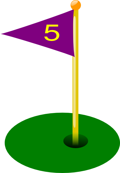 Golf Ball Clip Art Png - 5th Hole Golf Flag (408x591), Png Download