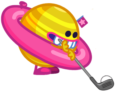 Major Moony The Cosmic Loony Hitting The Golf Ball - Portable Network Graphics (400x400), Png Download