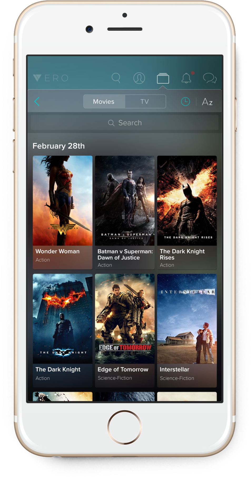 Collections Movies Device - New Social Media Vero (1000x1839), Png Download
