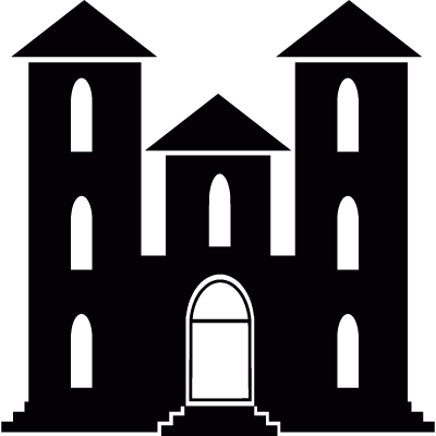 Haunted Mansion Vector - Mansion Icon Black And White (400x400), Png Download
