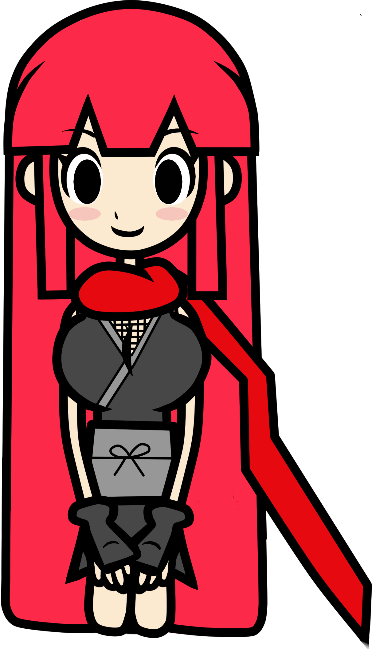 Kneeling Shuritana - Cartoon (1211x2108), Png Download