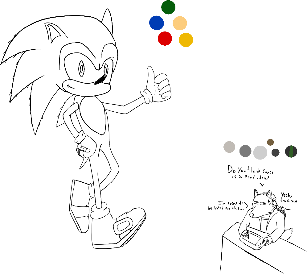 Wip Sonic - Cartoon (1152x960), Png Download