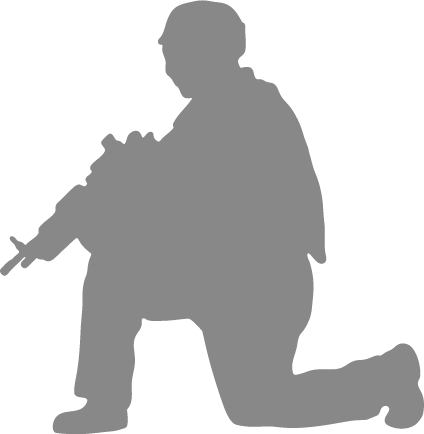 Soldier Kneeling Left - Soldier (424x434), Png Download