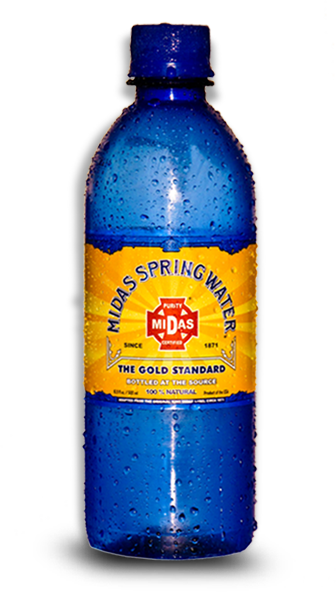 Midas Spring Water Bottle - Bottle (336x592), Png Download