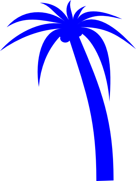 Blue Palm Tree Svg Clip Arts 450 X 598 Px (450x598), Png Download