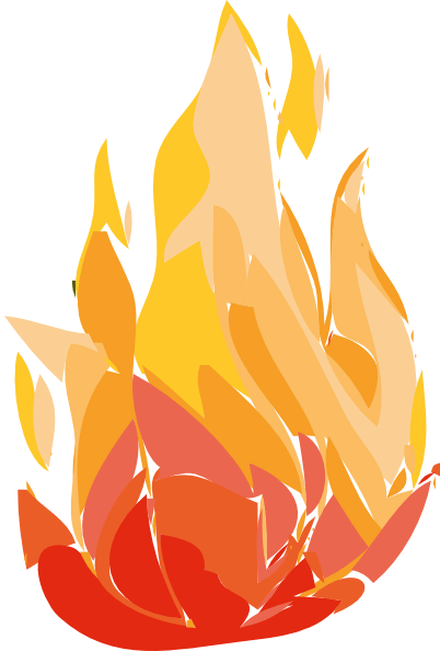 Fire Flames Clipart Gif - Cartoon Bush On Fire (402x594), Png Download