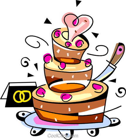 Wedding Cake Royalty Free Vector Clip Art Illustration (430x480), Png Download