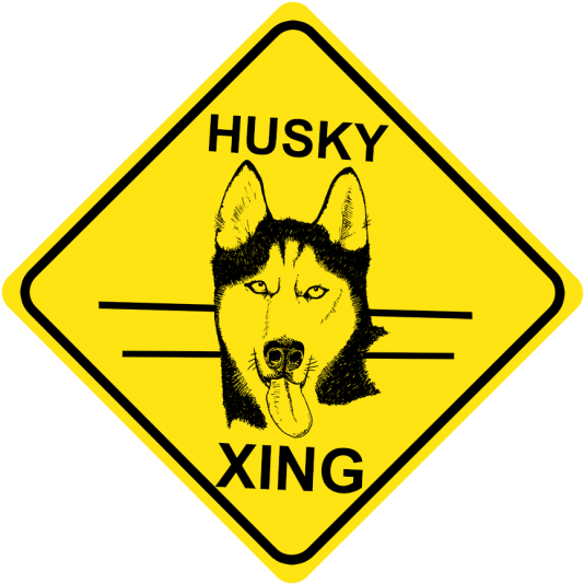 Husky Crossing Sign Free Shipping - Stock Illustration (555x555), Png Download