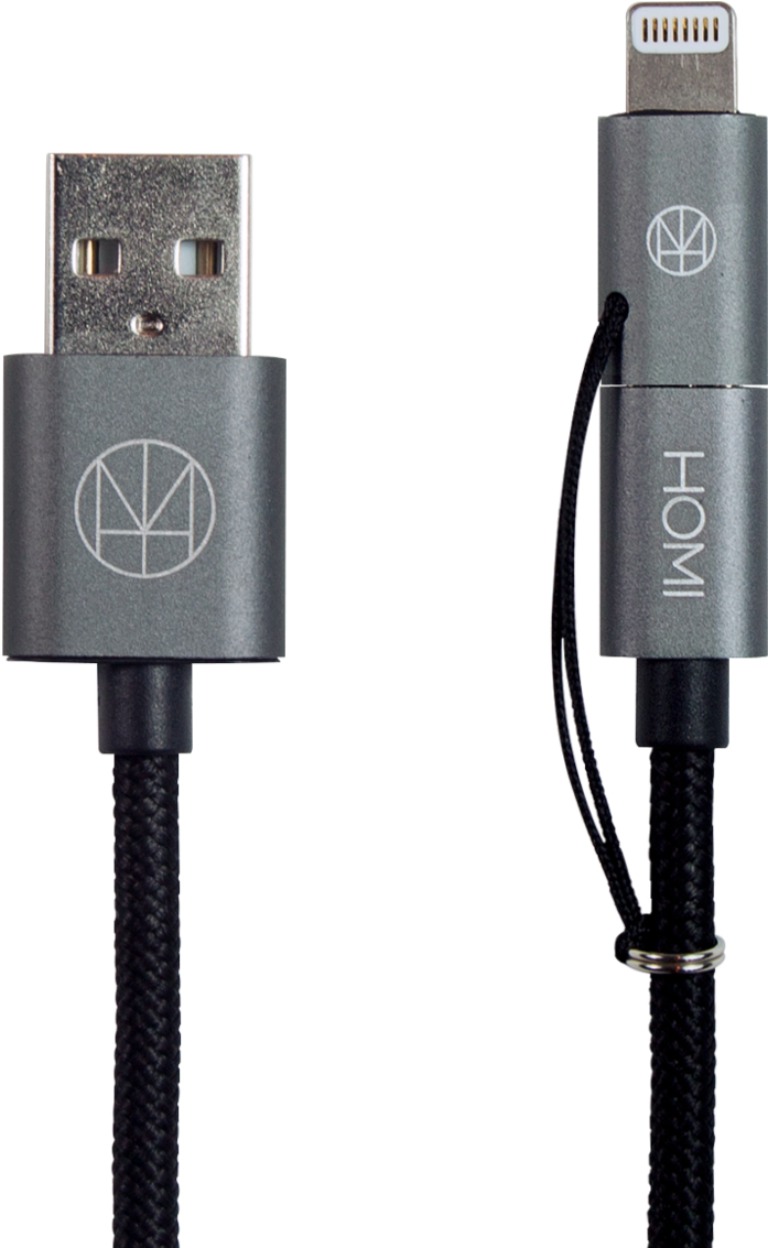 Lightning 2 Way Micro Usb To Usb Cable Space Gray - Mfi Program (2048x1367), Png Download