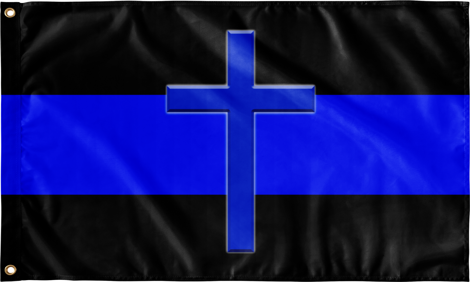 Thin Blue Line Cross Wall Flag - Flag (2000x2000), Png Download