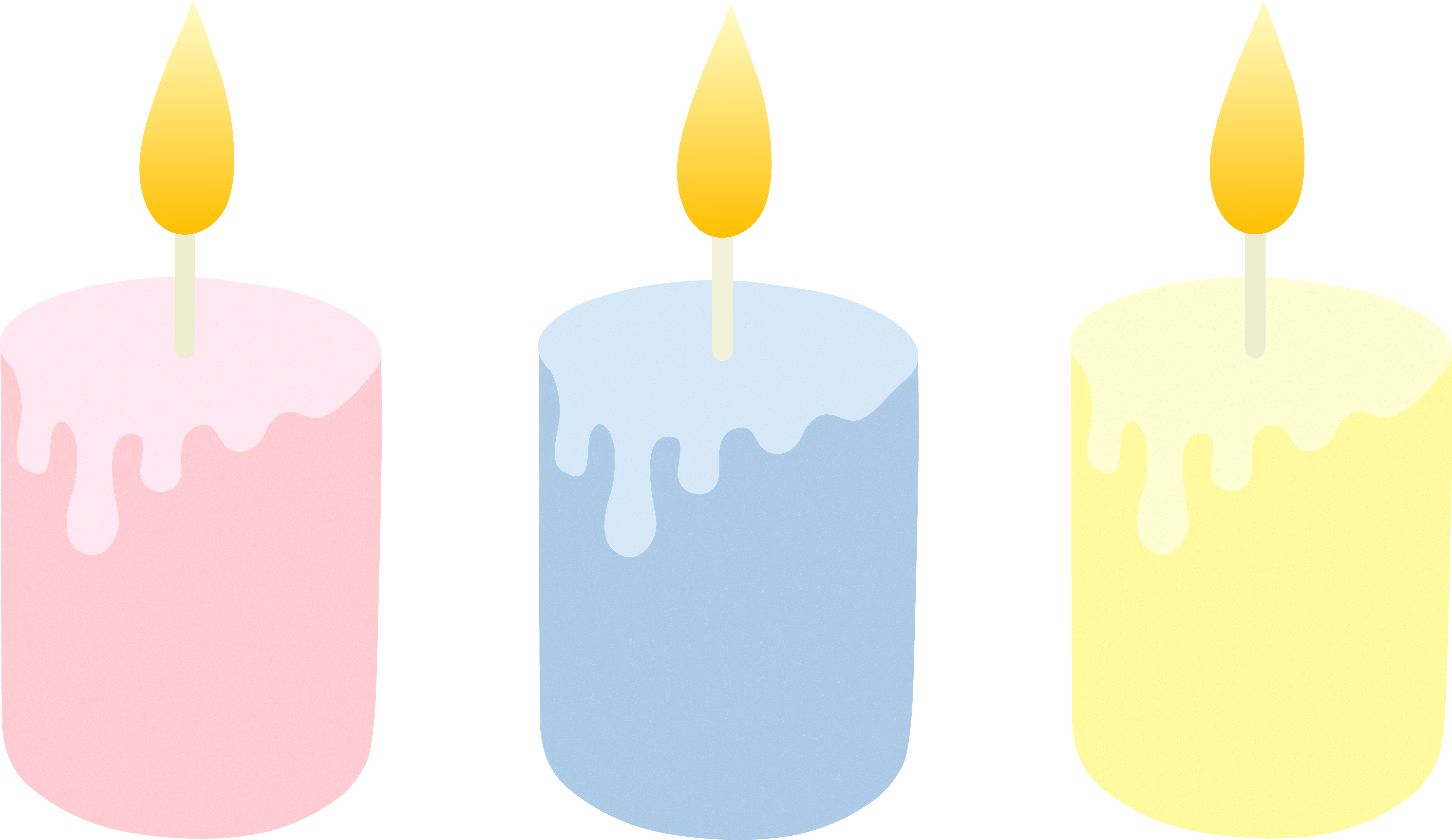 Picture Of A Lit Candle - Pink And Blue Candle (5885x3405), Png Download