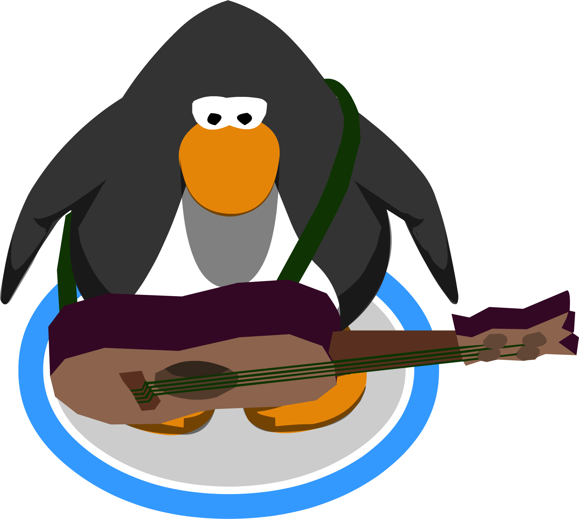 Wooden Guitar In-game - Club Penguin (1872x1677), Png Download