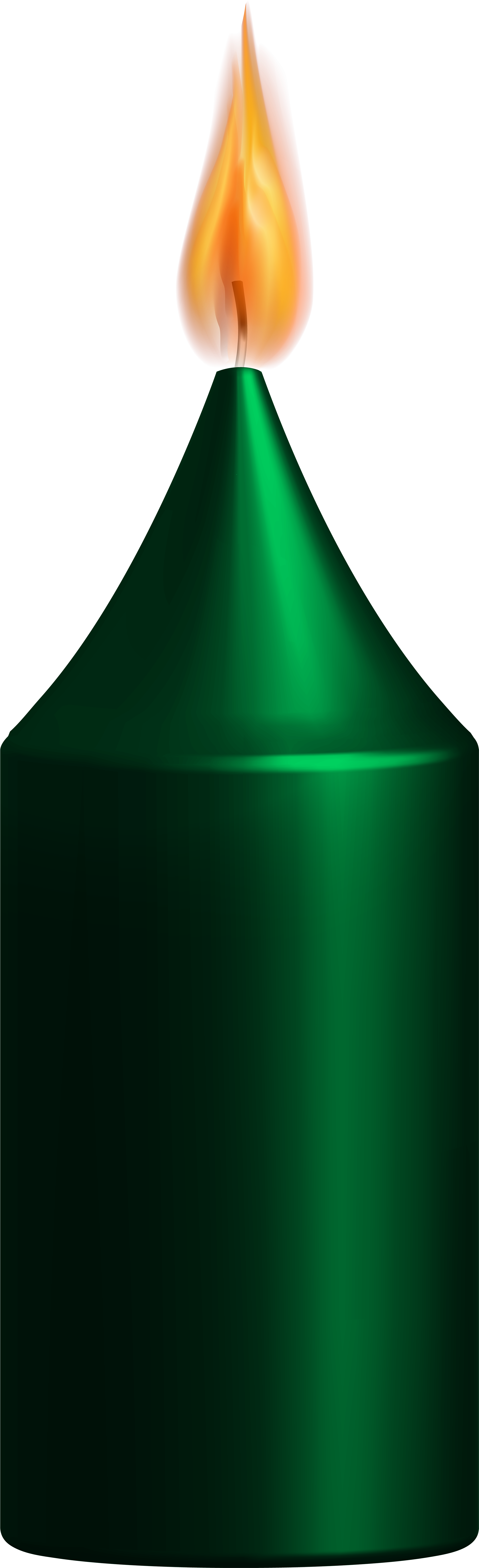 Green Candle Png Clip Art - Green (2599x8000), Png Download