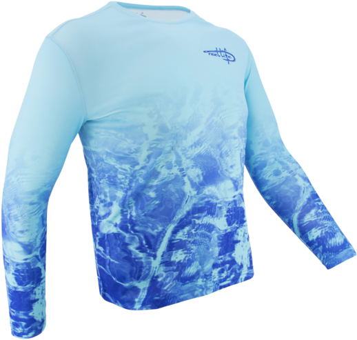 Men's Performance Blue Waters Fade Up Shirt - Shirt (700x700), Png Download
