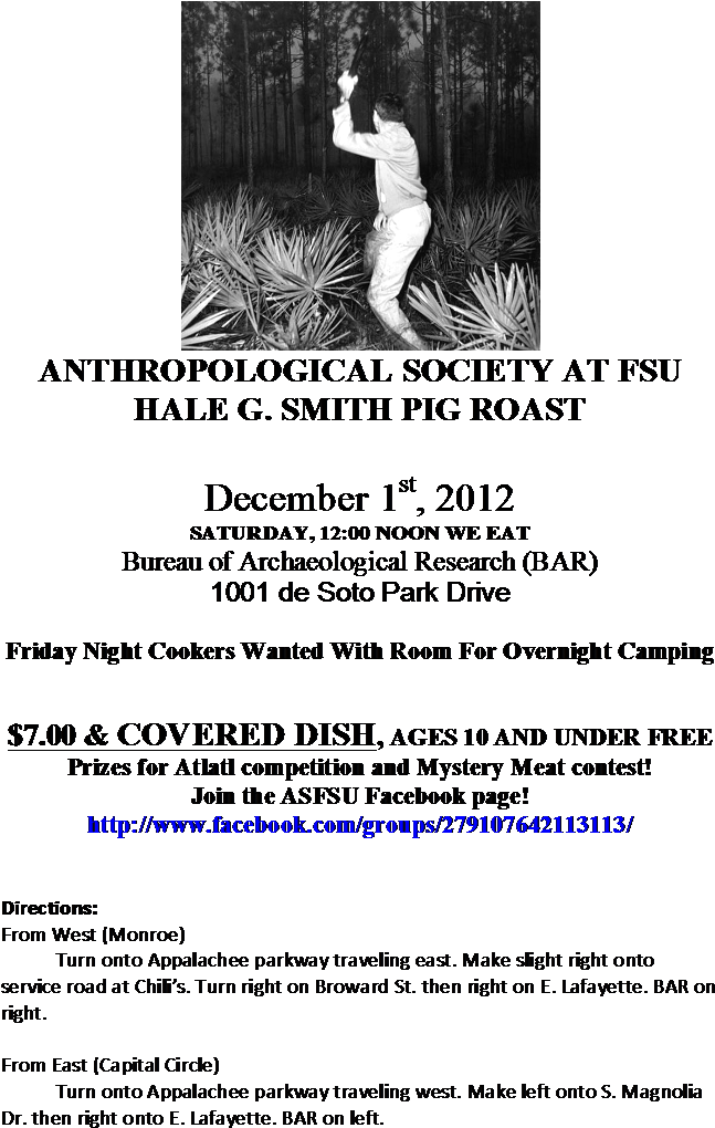 Join The Department Of Anthropology And Anthropology - Fsu Roast (850x1100), Png Download