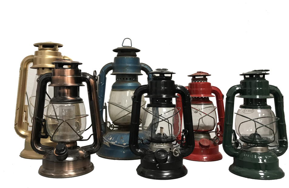Vintage Oil Lamp Collection (1000x635), Png Download