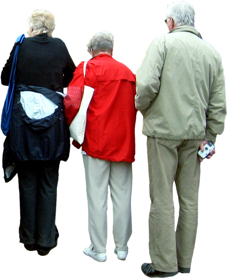 People Cutout, Cut Out People, Render People, People - Old People Back View (969x969), Png Download