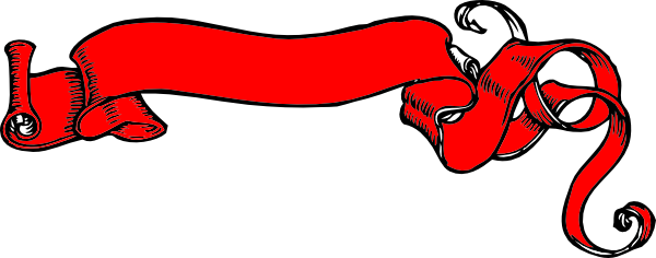 Red Scroll Banner Png (600x236), Png Download