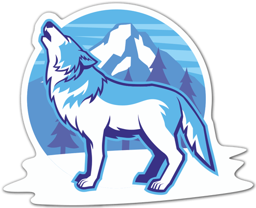 Car & Motorbike Stickers - Blue Wolf Mascot Vector (500x406), Png Download