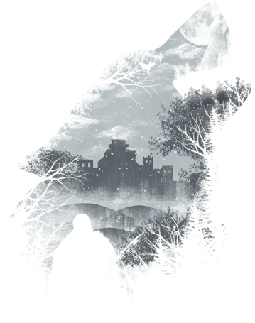 The White Wolf - Snow (571x495), Png Download