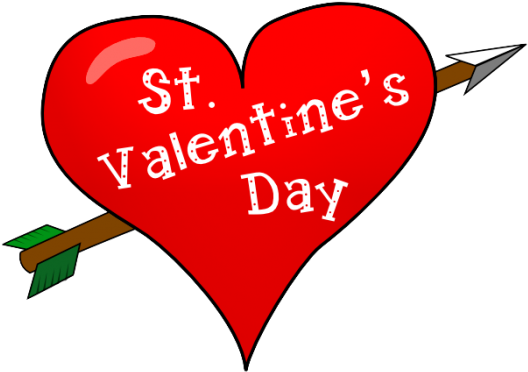 St Valentine - St Valentine's Day Heart (550x389), Png Download