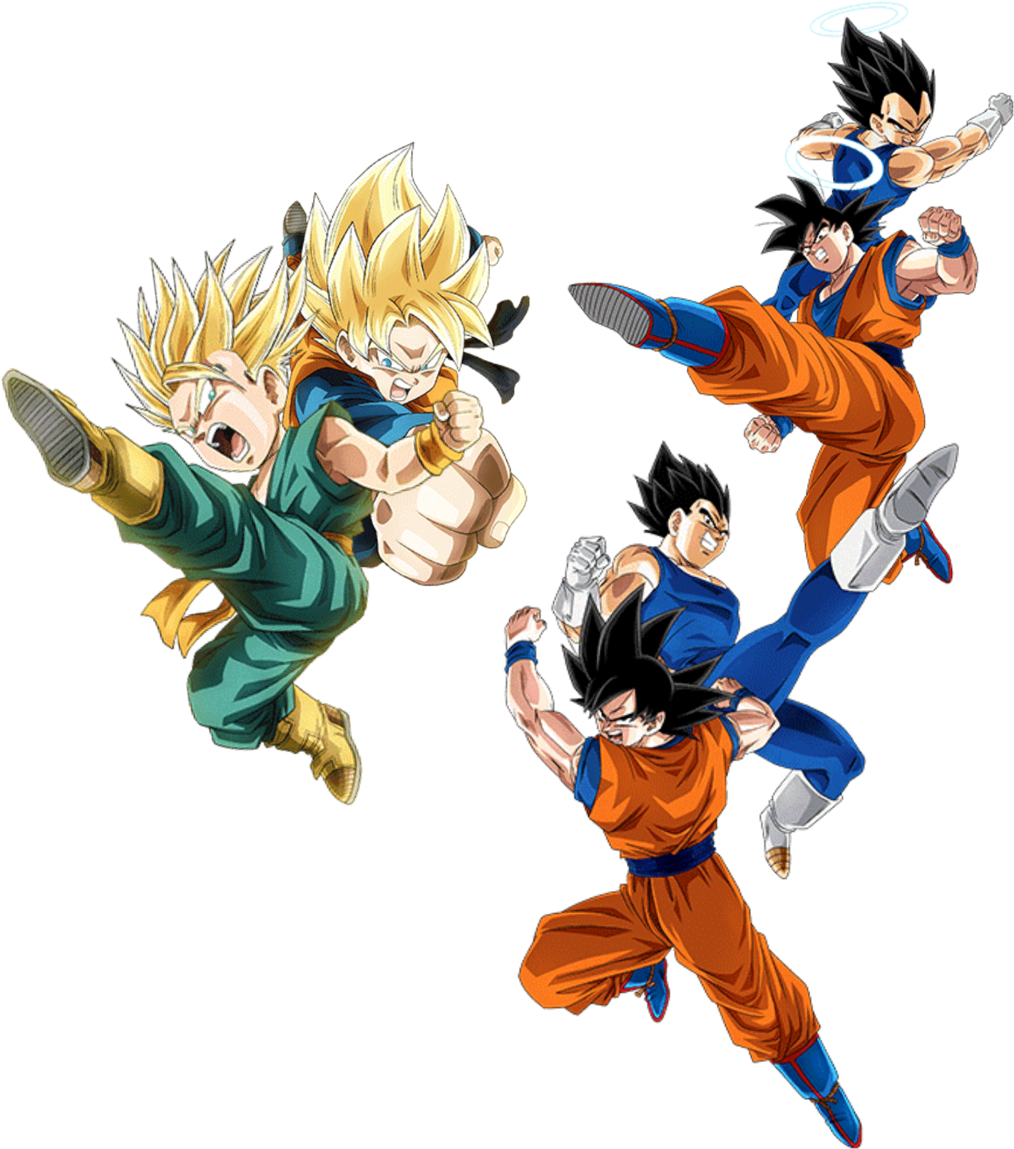 Int Goten & Teq Trunks Have Very Similiar Poses When - Vegeta (1773x1773), Png Download