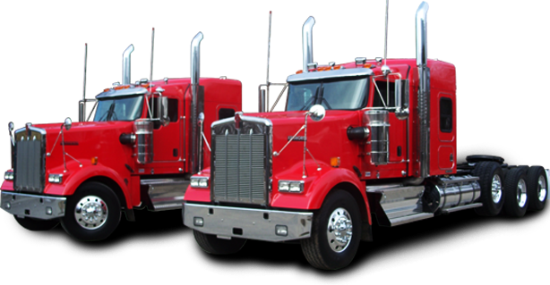 2 Red Trucks - Kenworth Trucks (614x319), Png Download