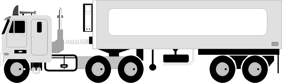 Big Rig Semi-trailer Truck Car Computer Icons - Trailer Truck Vector Png (1146x340), Png Download