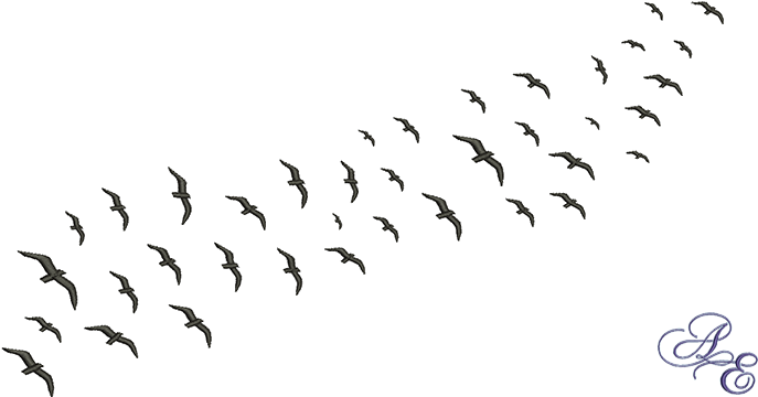 Flock Of Birds Silhouette Png Clip Art Black And White - Flock Of Birds Png (722x361), Png Download