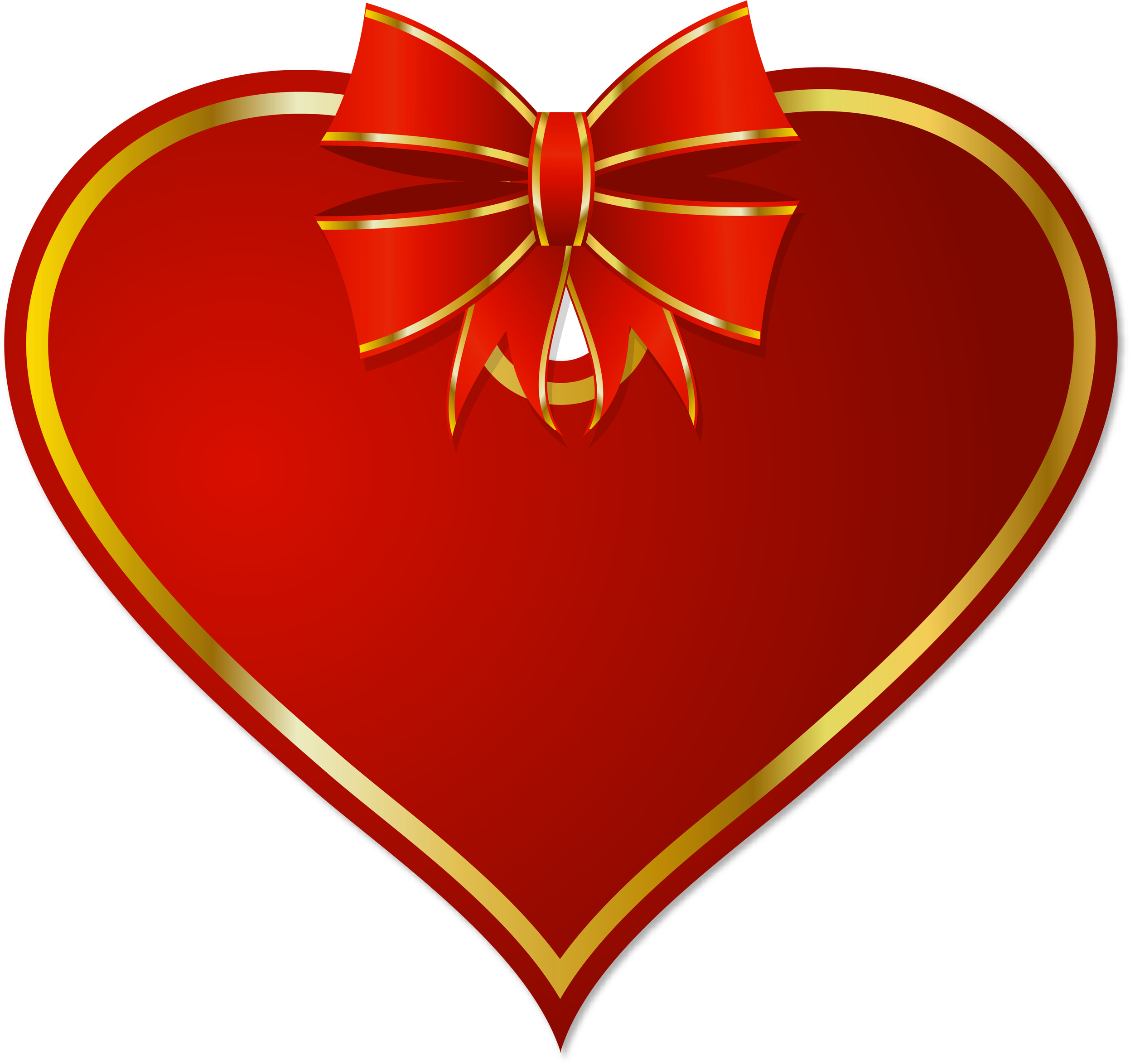 Gold Christmas Bow Png Hearts Red Heart With Clipart - Teth (2500x2356), Png Download